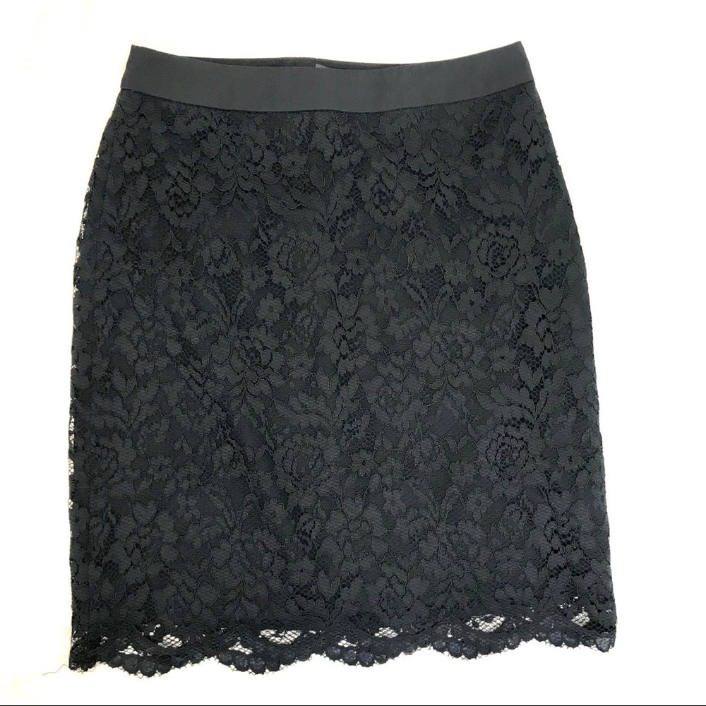 THE LIMITED Navy Floral Lace Pencil Skirt
